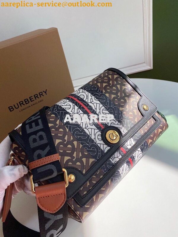 Replica Burberry Monogram Stripe E-canvas Note Crossbody Bag 80264321 3