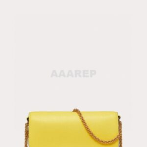 Replica Valentino XW0B0K30 Locò Calfskin Shoulder Bag Yellow 2