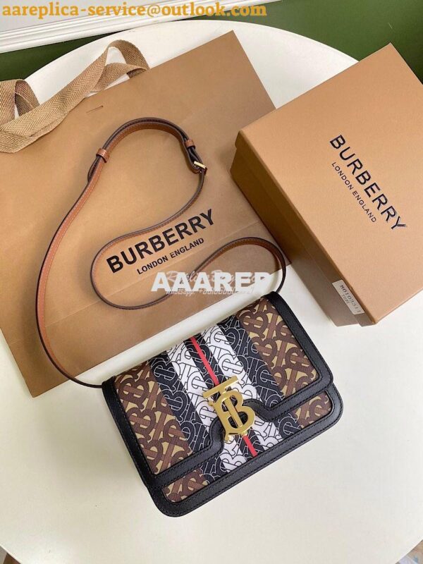 Replica Burberry Monogram Stripe E-canvas TB Bag 80103351 4