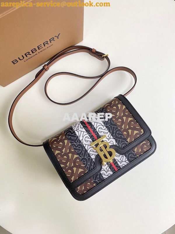 Replica Burberry Monogram Stripe E-canvas TB Bag 80103351 5