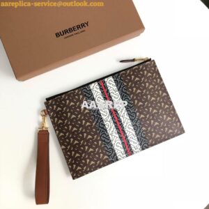 Replica Burberry Monogram Stripe E-canvas Zip Pouch 80188941 Bridle br 2