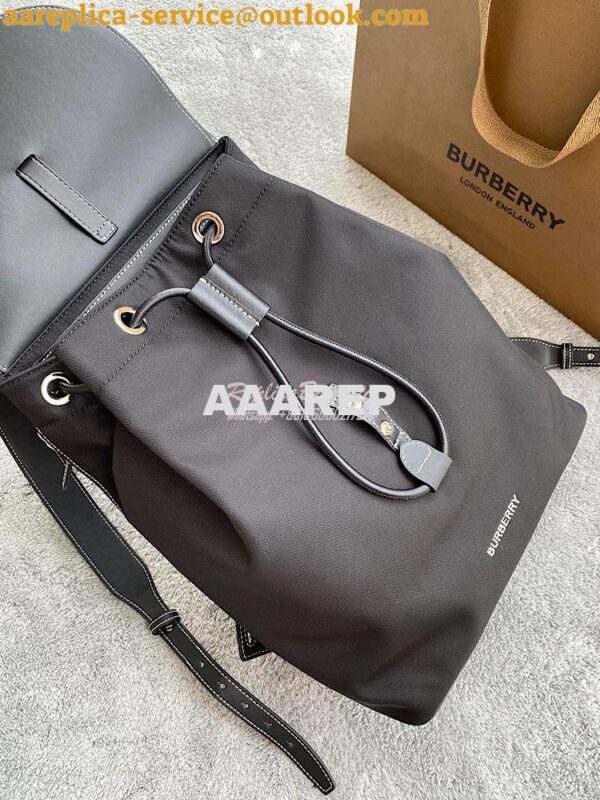 Replica Burberry Nylon and Leather Pocket Backpack 80420191 Black 8