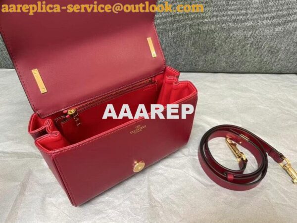 Replica Valentino XW2B0J96 Stud Sign Grainy Calfskin Shoulder Bag Wine Red 8