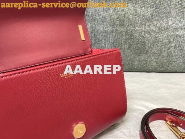 Replica Valentino XW2B0J96 Stud Sign Grainy Calfskin Shoulder Bag Wine Red 10