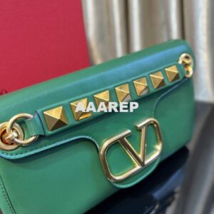 Replica Valentino XW2B0K26 Stud Sign Nappa Shoulder Bag Green 2