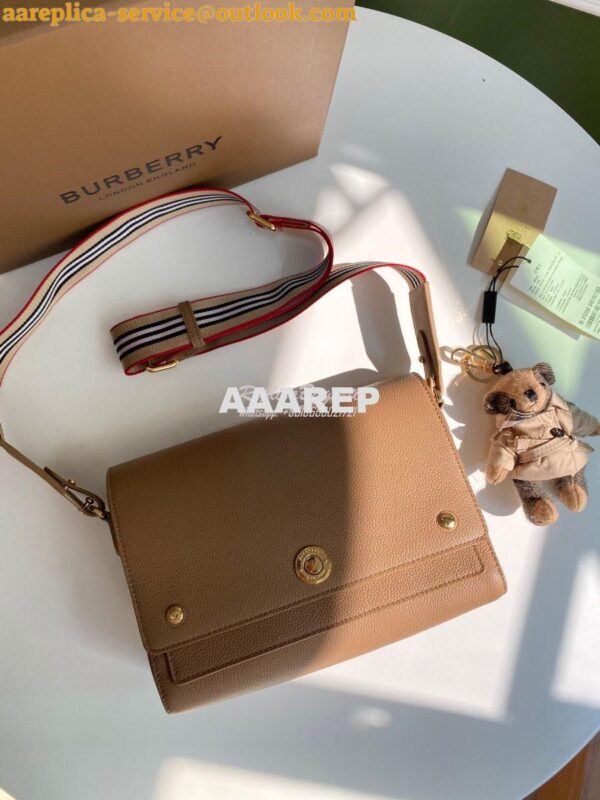 Replica Burberry Grainy Leather Note Crossbody Bag 80174621 Camel 2