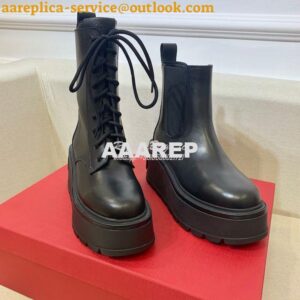 Replica Valentino Uniqueform Calfskin Ankle Boot 85mm Black VW2S0AP7 2