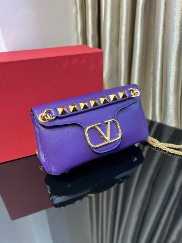 Replica Valentino XW2B0K26 Stud Sign Nappa Shoulder Bag Purple