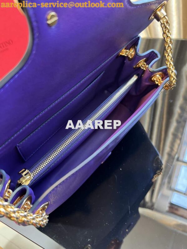 Replica Valentino XW2B0K26 Stud Sign Nappa Shoulder Bag Purple 6