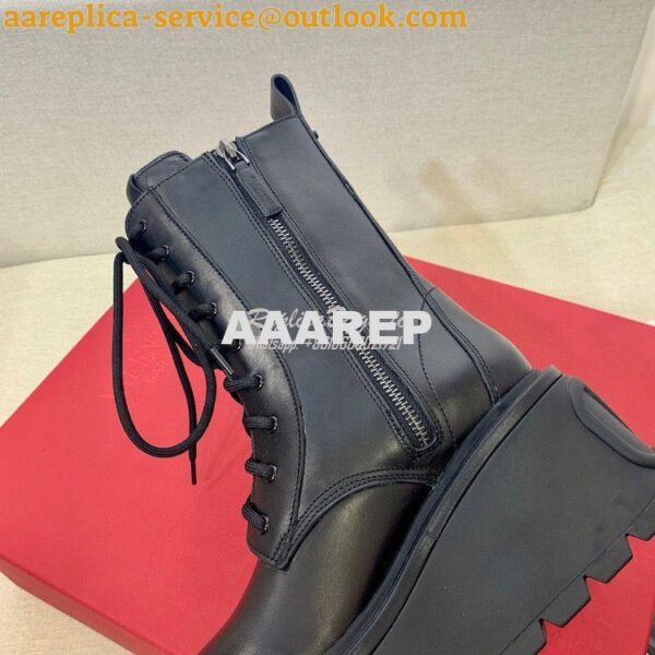 Replica Valentino Uniqueform VLOGO Leather Platform Combat Boots 80mm 9