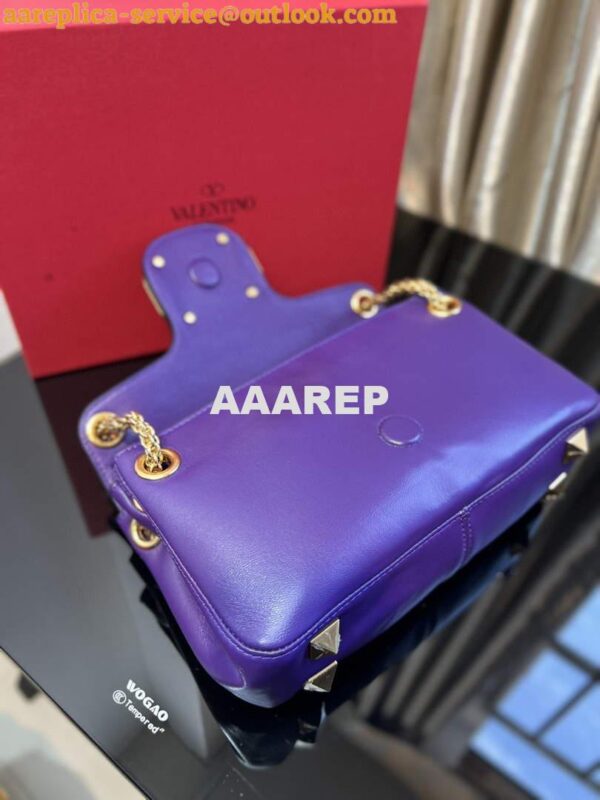 Replica Valentino XW2B0K26 Stud Sign Nappa Shoulder Bag Purple 8