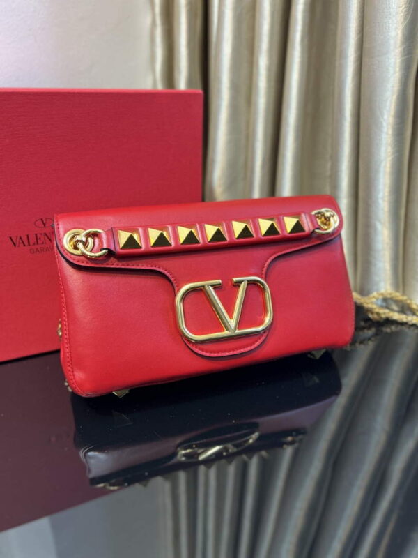 Replica Valentino XW2B0K26 Stud Sign Nappa Shoulder Bag Red