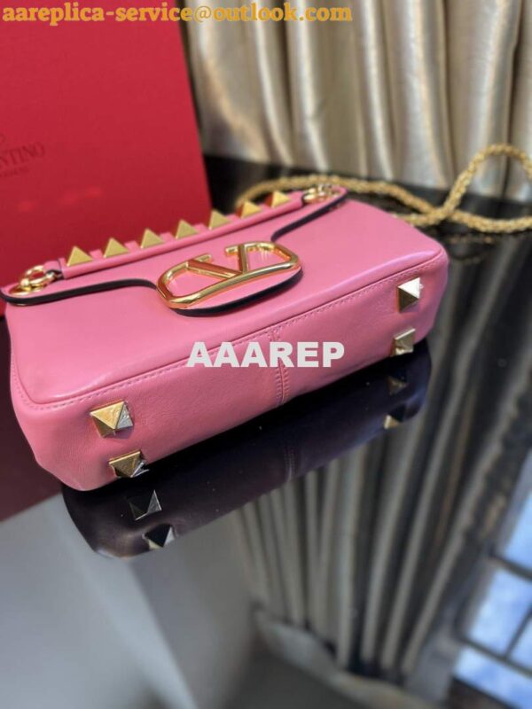 Replica Valentino XW2B0K26 Stud Sign Nappa Shoulder Bag Rose Red 3