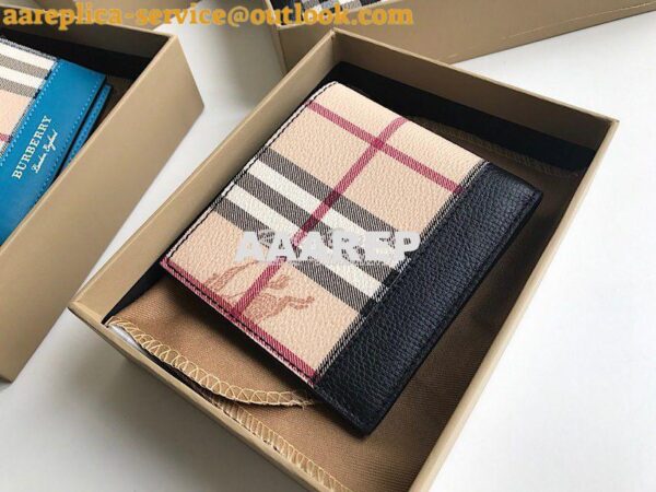 Replica Burberry Haymarket Check And Leather International Bifold Wall 6