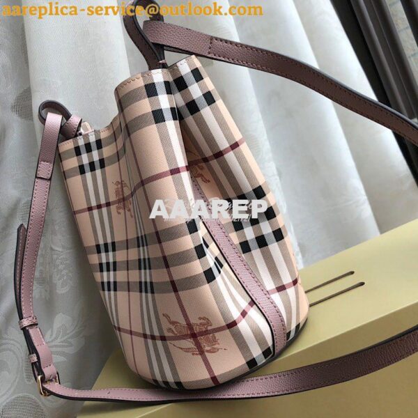 Replica Burberry Haymarket Check Crossbody Bucket Bag 40571581 Rose Po 5