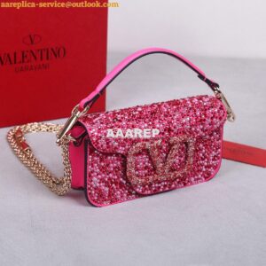 Replica Valentino Small Loco Shoulder Bag With Rhinestones 3W2B0K Fuch