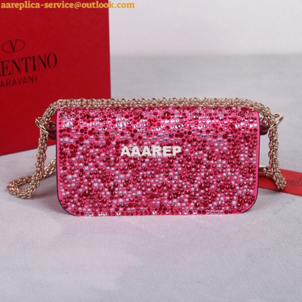 Replica Valentino Small Loco Shoulder Bag With Rhinestones 3W2B0K Fuch 6