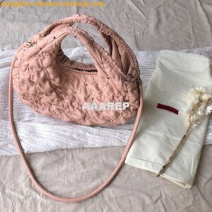 Replica Valentino Small Nappa Spikeme Hobo Bag VW2B0H82 Pink 2