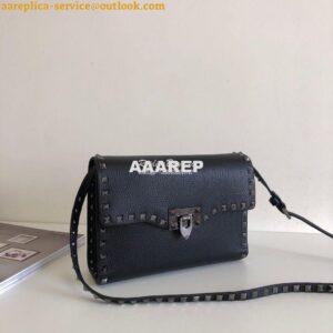 Replica Valentino Small Rockstud Grainy Calfskin Crossbody Bag 0181B B 2