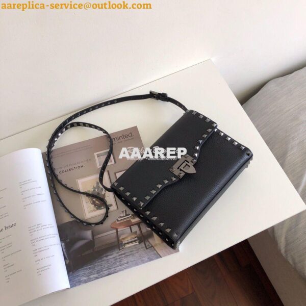 Replica Valentino Small Rockstud Grainy Calfskin Crossbody Bag 0181B B 3