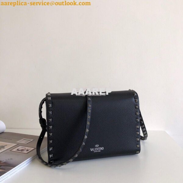 Replica Valentino Small Rockstud Grainy Calfskin Crossbody Bag 0181B B 4