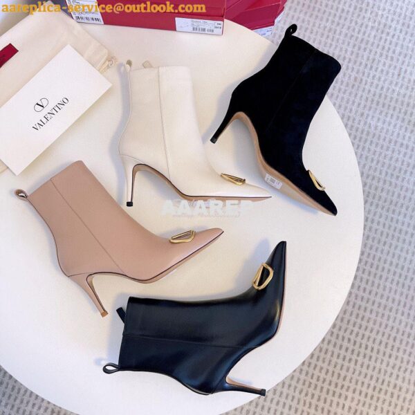 Replica Valentino VLogo 80 Leather Ankle Boots 4