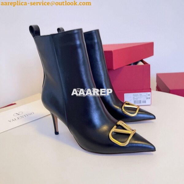 Replica Valentino VLogo 80 Leather Ankle Boots 6