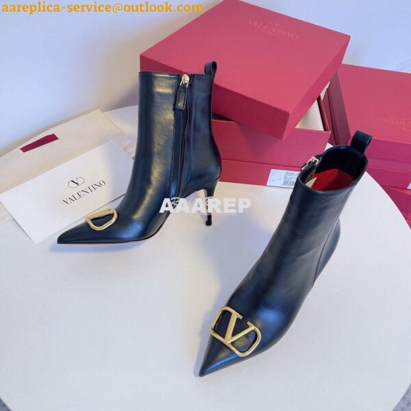 Replica Valentino VLogo 80 Leather Ankle Boots 7