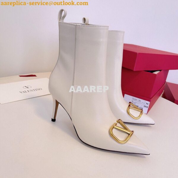 Replica Valentino VLogo 80 Leather Ankle Boots 10