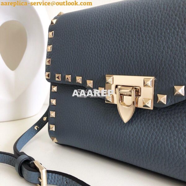 Replica Valentino Small Rockstud Grainy Calfskin Crossbody Bag 0181B B 4