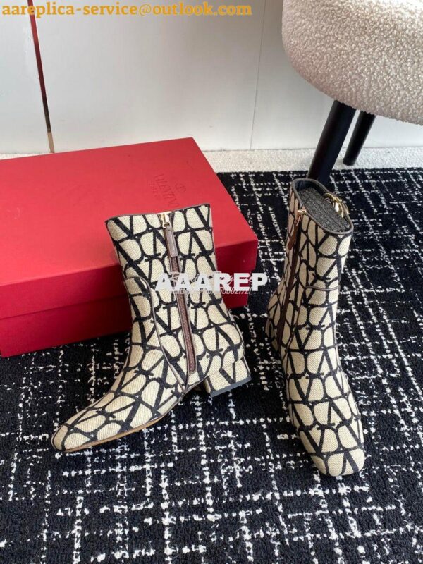 Replica Valentino VLogo Ankle Boot In Toile Iconographe 30mm 2W2S0FT1 7