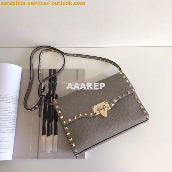 Replica Valentino Small Rockstud Grainy Calfskin Crossbody Bag 0181B G