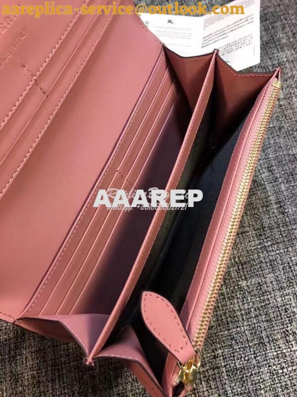 Replica Burberry House Check And Grainy Leather Continental Wallet 11