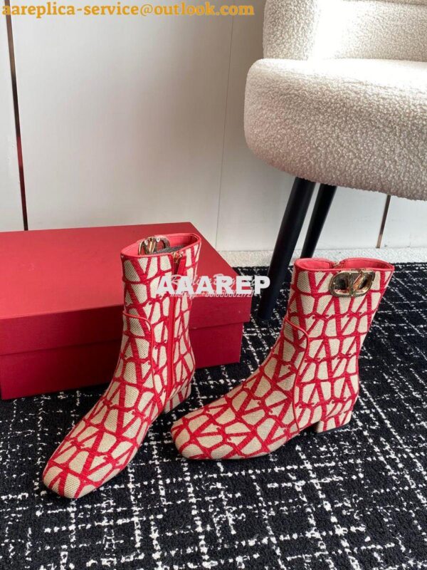 Replica Valentino VLogo Ankle Boot In Toile Iconographe 30mm 2W2S0FT1 6