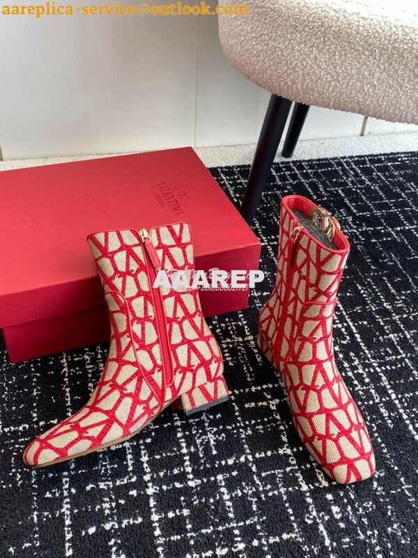 Replica Valentino VLogo Ankle Boot In Toile Iconographe 30mm 2W2S0FT1 7