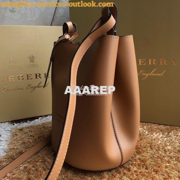 Replica Burberry Leather and Haymarket Check Crossbody Bucket Bag 4057 5