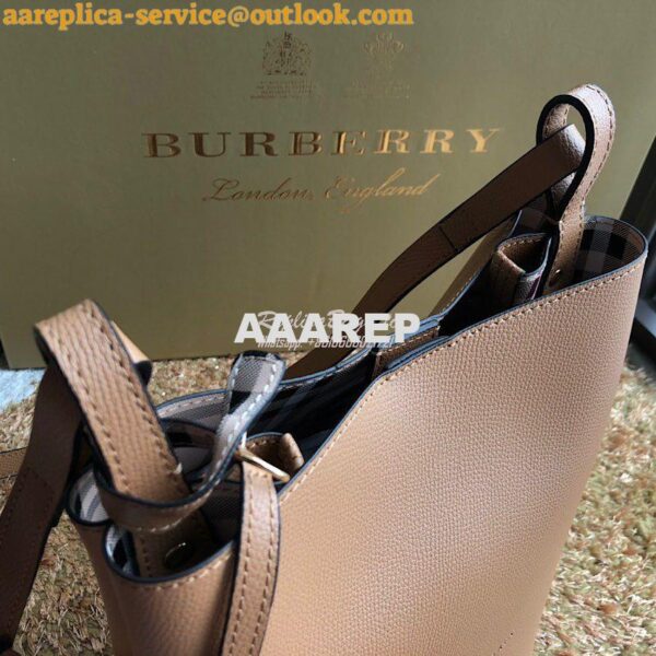 Replica Burberry Leather and Haymarket Check Crossbody Bucket Bag 4057 5