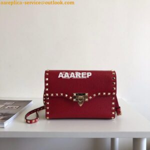 Replica Valentino Small Rockstud Grainy Calfskin Crossbody Bag 0181B R 2