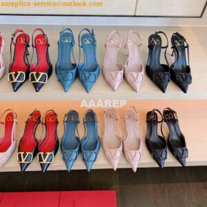 Replica Valentino VLogo Calfskin Slingback Pump 40mm 80mm SW2S0Q70 Blu