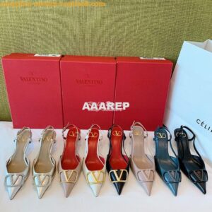 Replica Valentino VLogo Calfskin Slingback Pump 40mm 80mm SW2S0Q70 Blu 2