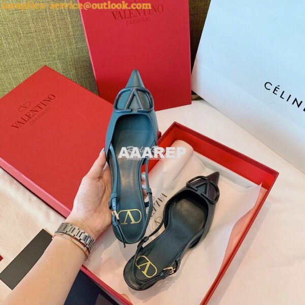 Replica Valentino VLogo Calfskin Slingback Pump 40mm 80mm SW2S0Q70 Blu 7