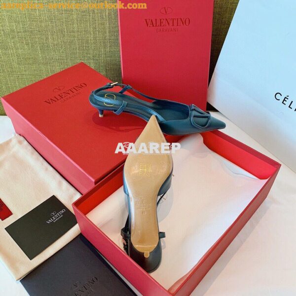 Replica Valentino VLogo Calfskin Slingback Pump 40mm 80mm SW2S0Q70 Blu 11