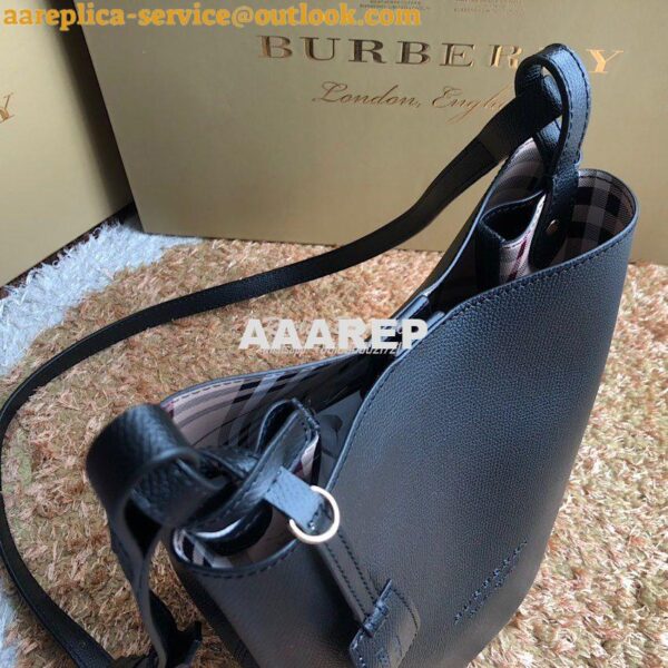 Replica Burberry Leather and Haymarket Check Crossbody Bucket Bag 4057 7