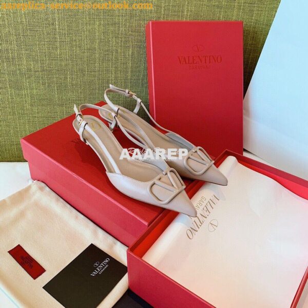 Replica Valentino VLogo Calfskin Slingback Pump 40mm 80mm SW2S0Q70 Pou 5