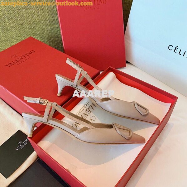 Replica Valentino VLogo Calfskin Slingback Pump 40mm 80mm SW2S0Q70 Pou 5