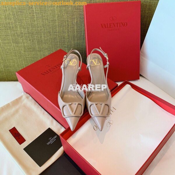 Replica Valentino VLogo Calfskin Slingback Pump 40mm 80mm SW2S0Q70 Pou 10