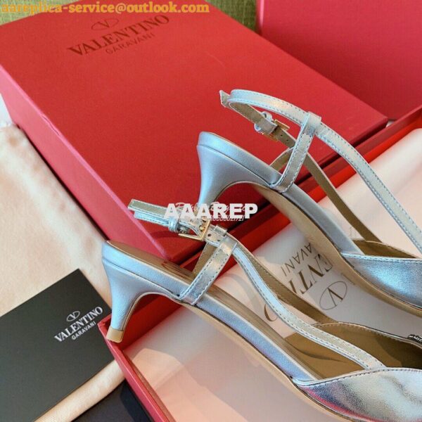 Replica Valentino VLogo Laminated Nappa Slingback Pump 40mm 80mm SW2S0 8