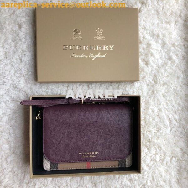 Replica Burberry Leather and House Check Wallet with Detachable Strap 2