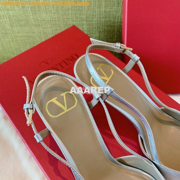 Replica Valentino VLogo Laminated Nappa Slingback Pump 40mm 80mm SW2S0 13