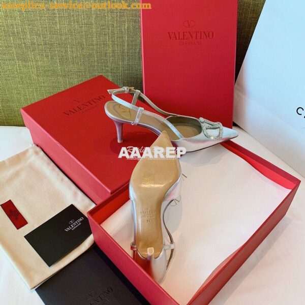 Replica Valentino VLogo Laminated Nappa Slingback Pump 40mm 80mm SW2S0 15